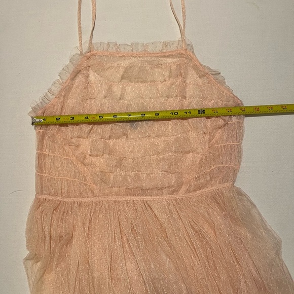Romeo + Juliet Couture Sheer Feminine Pink Peach Dress - Picture 7 of 12